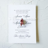 Leather Peony Invitation Charm, Set of 50 Belly Bands