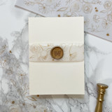 Faux Gold Floral Vellum Belly Band 1.5" (25 Pack) Belly Bands