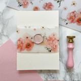 Blush Floral Vellum 3" Belly Bands for Wedding Invitations (25 Pack) Belly Bands
