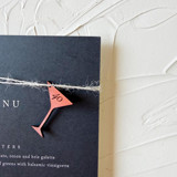 Custom Martini Glass Leather Invitation Charm, 1.5", Set of 50 Belly Bands