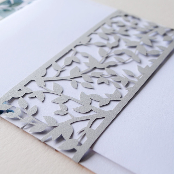 Laser Cut Belly Band Silver Emory Pattern pack of 25 Belly Bands