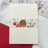 Red Wildflower Vellum Belly Band for Wedding Invitations 1.5" (25 pack) Belly Bands