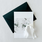 Greenery and White Floral Vellum Belly Bands For Wedding Invitations | Set Of 25 Belly Bands