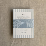 Palm leaf steel blue belly band for 5x7 card | pack of 10 Belly Bands
