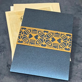 Laser Cut Belly Band, Claire Pattern in Antique Gold, Set of 25 Belly Bands