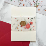 Red Wildflower Vellum Belly Bands for Wedding Invitations 3" (25 Pack) Belly Bands