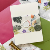 Tropical Vellum Belly Band for Wedding Invitations 3" (25 Pack) Belly Bands