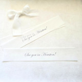 Destination Wedding Vellum Belly Band-Traditional Font- Personalized- Set of 25 Belly Bands