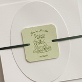 Customizable Pet Illustration Bellyband Tags with Ribbon for 5 x 7 Invitation | Pack of 25 Belly Bands
