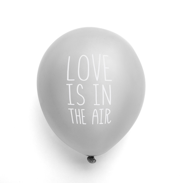 Love Is In The Air Latex Balloon, Silver and White, set of 3 Balloons
