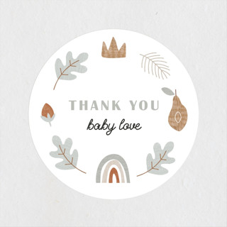 Wooden Mobile Baby Shower Stickers