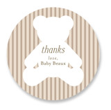 Teddy Bear Stripes Baby Shower Stickers