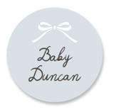 Scallop & Little Bow Baby Shower Stickers