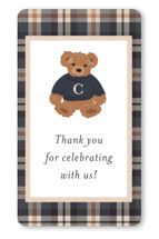 Teddy Bear Monogram Baby Shower Stickers