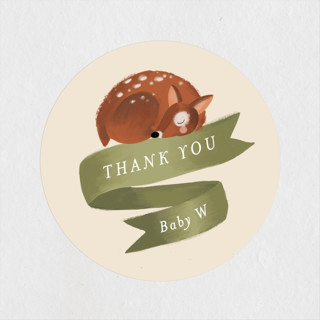 Woodland Deer Baby Shower Stickers