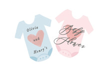 Twinning Baby Shower Stickers