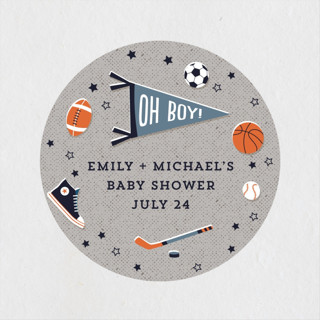 Little Rookie Baby Shower Stickers