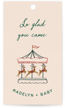 Winter Deer Carousel Baby Shower Favor Tags