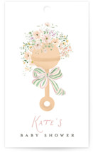 Floral Rattle Baby Shower Favor Tags
