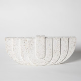 Menorah: White Terrazzo Candle Holders