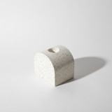 White Terrazzo Block Candlestick Holder, Arch Candle Holders