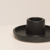 Set of 2 Whirl Ceramic Candle Holder - Matte Black Candle Holders