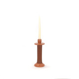 Handcrafted Leather-Wrapped Candle Holder - Moroccan Artisan Design - Brown/Medium Candle Holders