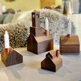 Natural Centerpiece Handcrafted from Solid Wood Candle Holders