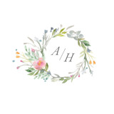 Custom Watercolor Wreath Crest Commissioned Design Element