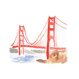 Custom Monument Watercolor Icon Commissioned Design Element