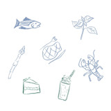 Custom Food or Beverage Icons Set of 5 Commissioned Design Element