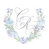 Custom Hydrangea Watercolor Crest & Initials