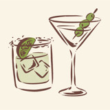 Custom Cocktail Sketch | Signature Drink, Reception Icon Set Commissioned Design Element
