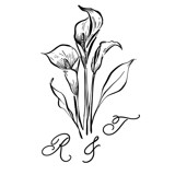 Custom Calla Lily Crest Monogram with Initials Commissioned Design Element