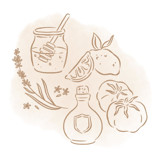 Custom Food and Beverage Line Icons, Set of 5 Commissioned Design Element