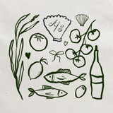 Custom Amalfi Coast Illustration Set with Monogram Commissioned Design Element