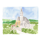 Custom Watercolor Venue Commissioned Design Element