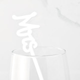 Mrs, Cocktails are Forever Stir Stick, Opaque White Stir Sticks