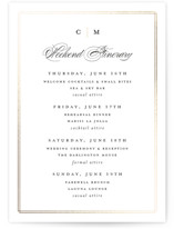Timeless Foil-Pressed Wedding Weekend Itinerary Cards