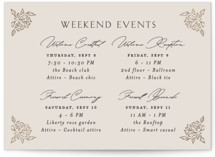 dancing in the garden Foil-Pressed Wedding Weekend Itinerary Cards