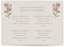 Parisian Garden Foil-Pressed Wedding Weekend Itinerary Cards