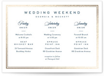 Anchored Foil-Pressed Wedding Weekend Itinerary Cards