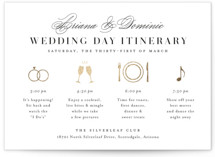 Gilded Ampersand Foil-Pressed Wedding Weekend Itinerary Cards