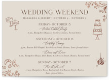 Shining Florals Foil-Pressed Wedding Weekend Itinerary Cards