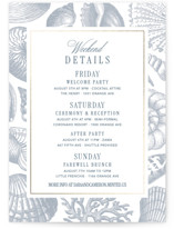 Seashore Foil-Pressed Wedding Weekend Itinerary Cards