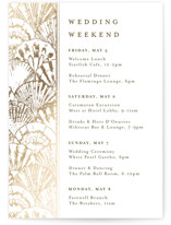 By the Seashore Foil-Pressed Wedding Weekend Itinerary Cards