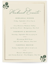 Vintage Oval Foil-Pressed Wedding Weekend Itinerary Cards