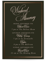 Playbill Foil-Pressed Wedding Weekend Itinerary Cards