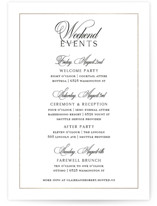 Monogram Script Foil-Pressed Wedding Weekend Itinerary Cards