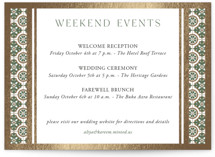 Kareem Foil-Pressed Wedding Weekend Itinerary Cards